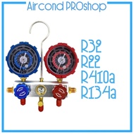 ACProS Aircond Manifold Gauge Free Adapter R32 R410a R22 R134a GAS METER Set Air Cond Refrigerant Ai