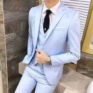 Ready Stock 3 Piece Set Men Business Suit Formal Suits Slim Men Wedding Suit