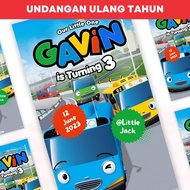 Kartu undangan ulang tahun anak / undangan ultah anak custom tayo