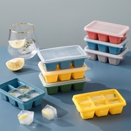 Popkozzi 6 Grid PP Ice Cubes Maker Trays With Lids/ Mini Ice Cubes Small Square Fruit Ice Cream Mold /Food Grade Ice Molds