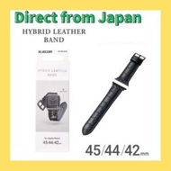【Direct from Japan】Soft Leather Band for Apple Watch Apple Watch 45 44 42 mm Band Croco Black