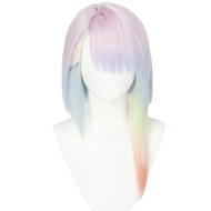 Anime Cosplay Wig Cyberpunk Edgerunners Lucy Wigs Long Colorful Hair Synthetic Fabric with Wig Cap f