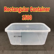 TAPAU -   [ 10/50sets± ]1500 Rectangular Plastic Disposable Food Container  FELTON RT1500S 1500ml " 