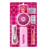 N(復古 Hello Kitty) 日本Sanrio公仔可愛手持風扇 掛頸/座枱 電池/USB叉電 x 1個 #桌上型