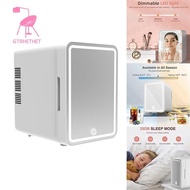 Makeup Fridge with LED Light Mirror 4L Mini Fridge for Bedroom Car Small Refrigerator for Cosmetics, Skin Care