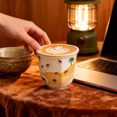 Middle Eastern Espresso Cup Ceramic Cup Single Cup Hand-held Home Creative Gift Desert Camel Water C