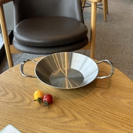 จัมป์ฟิช กระทะตุ๊กตาfish 20/24cm ดีไซน์หูคู่ กระทะผัด Seafood ไม่ต้องใช้หม้อ กระทะจิ้นสแตนเลส 18/10 