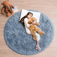 Home life furry circular carpet soft fluffy anti slip foot pad