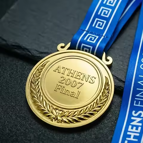 Athens 2007 Style Football Award Medal with Ribbon for Fans Collection