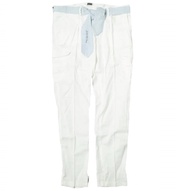 J.W.BRINE 義大利製造 ZELDA 繫帶亞麻修身工裝褲，29 碼，白色，貨號 14458。原價：¥30,800。 [近全新][二手][J.W.BRINE]