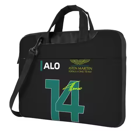 Fernando Alonso 14 Aston Martin F1 Crossbody Laptop Bag Case Computer Bag 13 14 15.6 Inch Notebook P