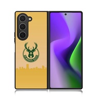 HP Samsung Z FOLD 5 Fold 4 Fold 3 Durable Plastic Phone Hardcase Case MILWAUKEE Bucks NBA Basketball
