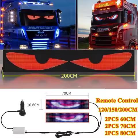 Devil's Eye Car Truck LED Pixel Panel Light DIY Remote Control 1.2M/1.5M/2M Animation Display Windsh