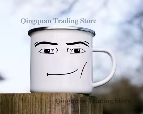 Creative Game Inspired Woman Face Enamelled cup Coffee Mug 11oz Ceramic Coffee Tea Cocoa Cup Handle