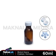 Botol Kaca Coklat 60 ml l Botol 60ml l Botol Amber 60ml - Kaca