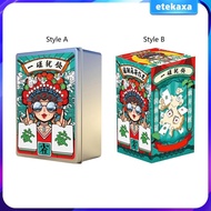 [Etekaxa] Mahjong Card Game Board Resistant Party Games Family Accessories Mahjong Tile 144 Cards/Set for