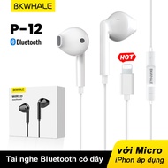 BKWHALE P12 Tai nghe trong tai Tai nghe có dây Tai nghe Bluetooth có micrô cho 6 7 8 Plus X Xs XR 14