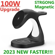 100W 4 in 1 Magnetic Wireless Charger Stand For Phone 14 13 12 Pro Max Apple Watch Fast Charging Sta