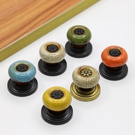 Retro Cabinet Door Handle Unique Art Furniture Cabinet Drawer Antique Handle Leopard Print Round Sin