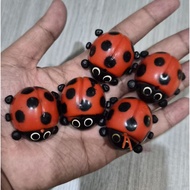 5 Ladybugs Toys With Chocolate Snacks 90s Vintage