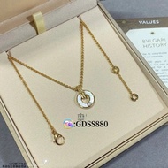 Bulgari-Series Necklace Time Comes to Run Ring Copper Coin Ring Round Cake Necklace Couple Ring Ring