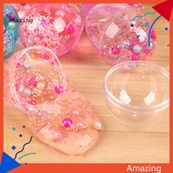 [AM] DIY Slime Toy Stretchy Non-sticky Egg Style Faux Pearl Crystal Cloud Anti-stress Vent Toys Colorful Transparent Slime Clay Playing Toys Kid Toy Gift