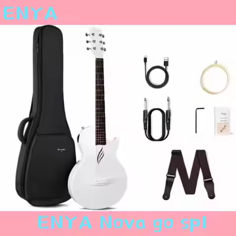 Enya NOVA GO SP1 Electric Guitar 35 Inch Smart Carbon Fiber Acousticwith Pickup, Case, Strap, Cable