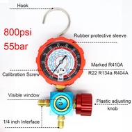 Manifold GaugeAir Condition Manifold Gauge Manometer& Valve 500/800psi 35/55kgf/cm2 Fit for R404a R2