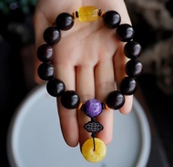 極品正宗印度小葉紫檀16mm佛珠手串 百年老料 高油高密 雞血紅底