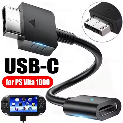 USB C Cable for Playstation Vita 1000 Console Charging Adapter Type C LED Convert Cord Power Wire fo