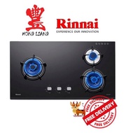 RINNAI RB-93TG 3 BURNER HYPER FLAME GLASS HOB WITH SAFETY DEVICE (FREE INSTALLATION)