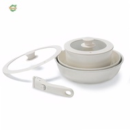 6pcs สตูว์สตูว์สากลสากลพร้อมด้ามจับหม้อเคลือบหม้อชุดสำหรับการปรุงอาหารทุกวันและสเต็กตุ๋น[Winnereco W