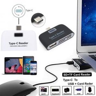 白色 type c讀卡器 USBhub OTG SD/TF combo