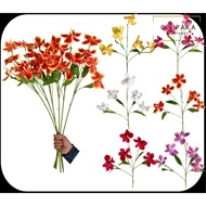 5 Head Tropical Cattleya Orchid Artificial Flower For Home Office Wedding|Bunga Orkid 3D Hiasan Ruma