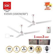 KDK K15VO | K15V0 Regulator Ceiling Fan 60" White
