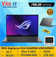 ASUS ROG Zephyrus G16 GU605M-VQR109WO / GU605M-VQR182WO (INTEL Ultra 9 /32GD5 /1TBSSD /RTX4060 8GDR6
