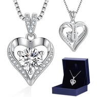 KRZ 1-3CT Moissanite Heart Necklaces for Women Wife, S925 'I LOVE YOU' Women's Jewelry, Anniversary 