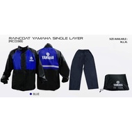 Yamaha (Blue) / Honda (Red) / Safety Gluorescent Green Single Layer Raincoat with Pants 💎Ready Stock