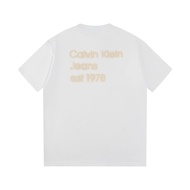 顶 CK 后背数字1978字母印花logo 圆领短袖25ss新品纯棉T恤男女士同款OS宽松型打底衫上衣半截袖体恤