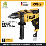 DELI 820W Impact Drill DL-CZ13-E6-G Wall Drill Light Concrete Mesin Gerudi Impak Power Tools Ready S