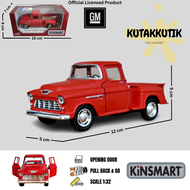 Kinsmart Mainan Mobil Koleksi Diecast Mobil Klasik 1955 Chevy Stepside Pick up Skala 1:32