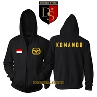 Baju JAKET ZIPPER TNI,JAKET HOODIE KOMANDO K88