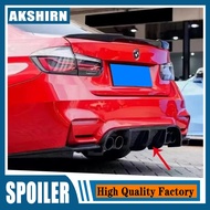 3 PCS Style ABS Carbon Fiber Look Material Rear Diffuser Trims For BMW 3 Series F30 Facelift AN M3 B