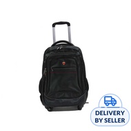 Itinerant 4-wheeler Trolley Backpack Laptop Bag with External