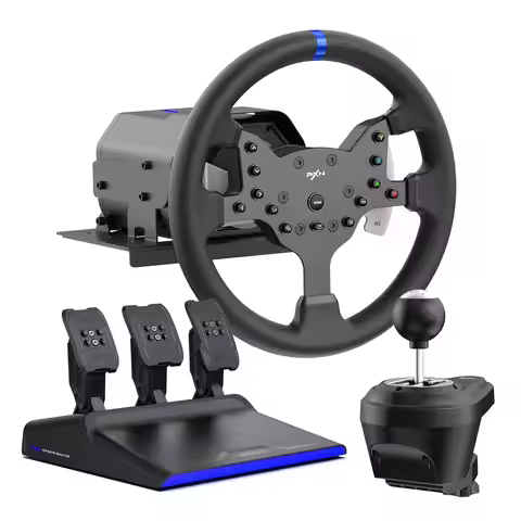 PXN V99 3.2Nm Force Feedback Gaming Steering Wheel – 270-900 Degree, 11.8-inch, Hall 3-Pedal, H Shif