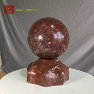 Quả Cầu Phong Thủy Đá Mable Tự Nhiên Nâu Đỏ 78kg -15cm