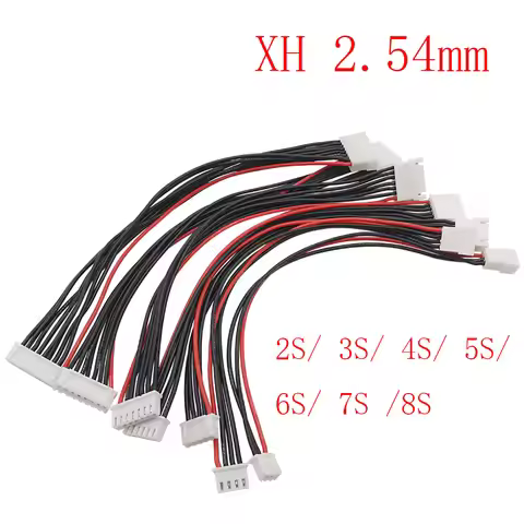 5Pcs XH 2.54mm JST Male to Female Connector 2S 3S 4S 5S 6S 7S 8S Lipo Balance Wire Extension Charged