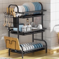 3 Tier Dish Rack Stainless Steel Rak Pinggan Rak Dapur Dish Drainer Rack Kitchen Storage Organizer S