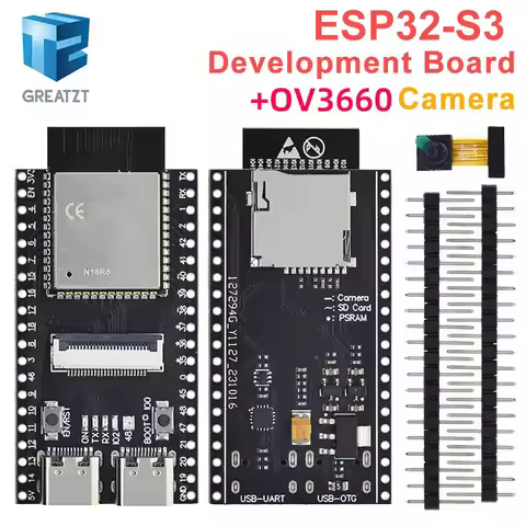 TZT ESP32-S3 N16R8 CAM Development Board WiFi+Bluetooth Module OV3660 Camera