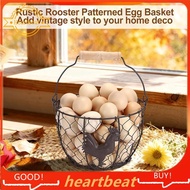 [Hot-Sale] 2 PCS Farmhouse Egg 8'' Basket for Gathering Fresh Eggs, Rustic Metal Wire Chicken Eggs H